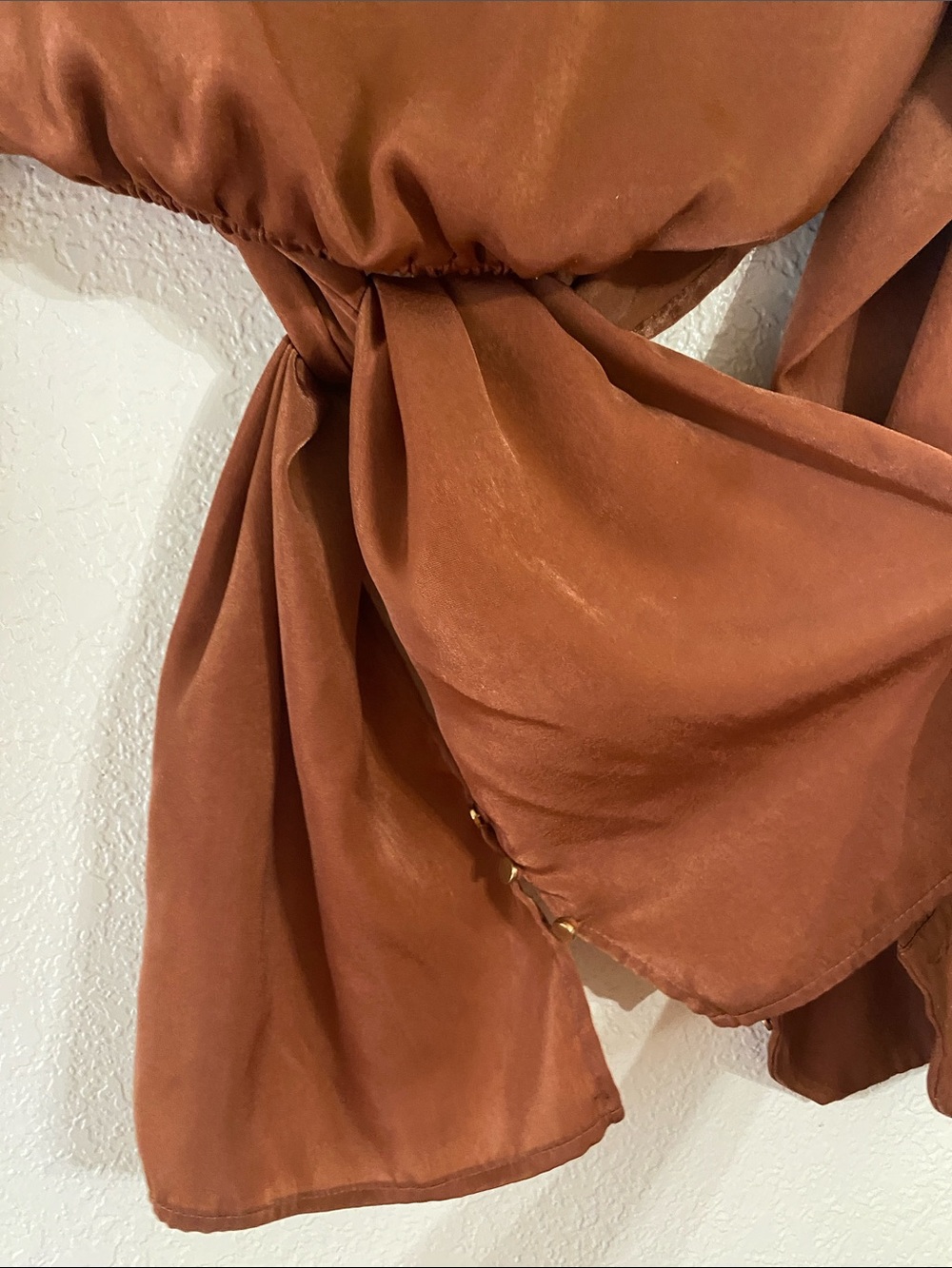 Rust Wrap-Front Top - Picture 4 of 6